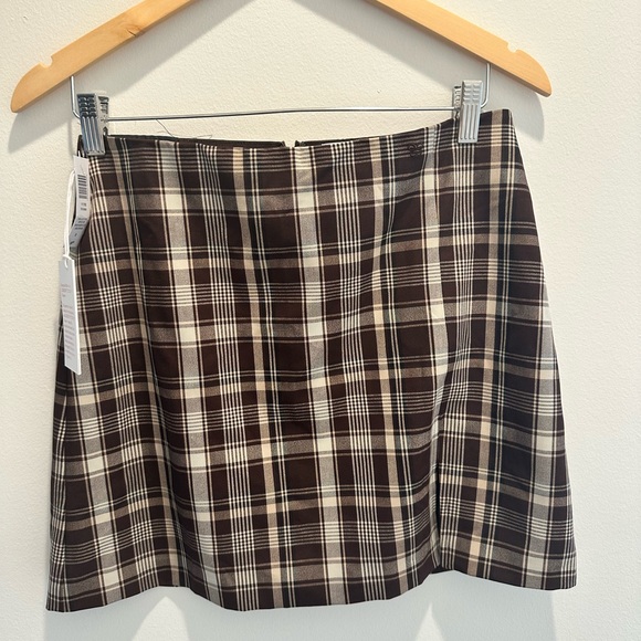 Tatiana Plaid Mini Skirt in Brown and Cream (Aritzia x Sunday Best) - Picture 2 of 4